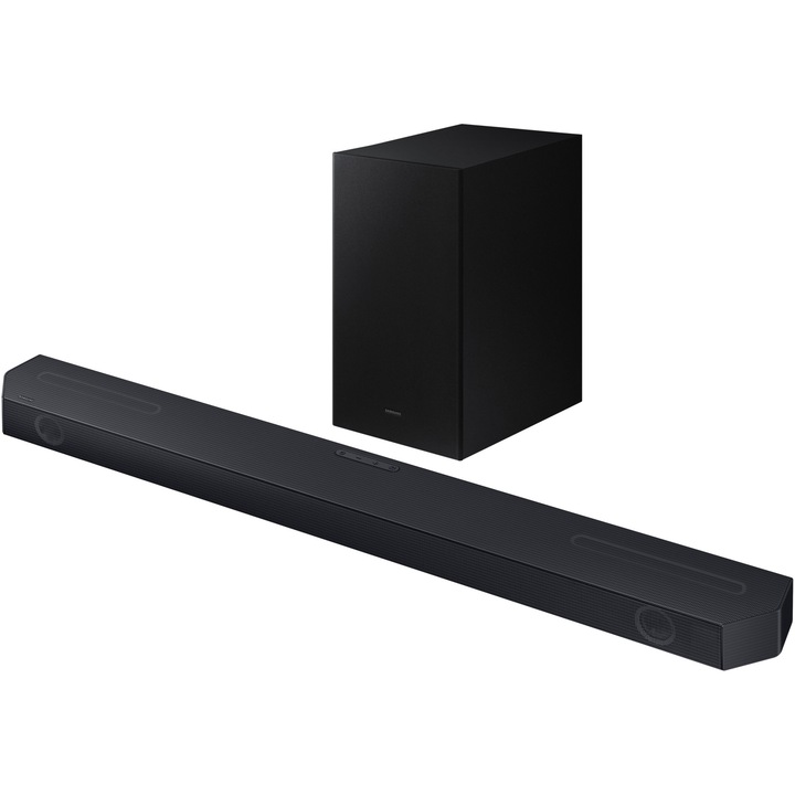 Soundbar Samsung HW-Q600C, 3.1.2, 360W, Bluetooth, Subwoofer Wireless, Dolby Atmos, Titan Black