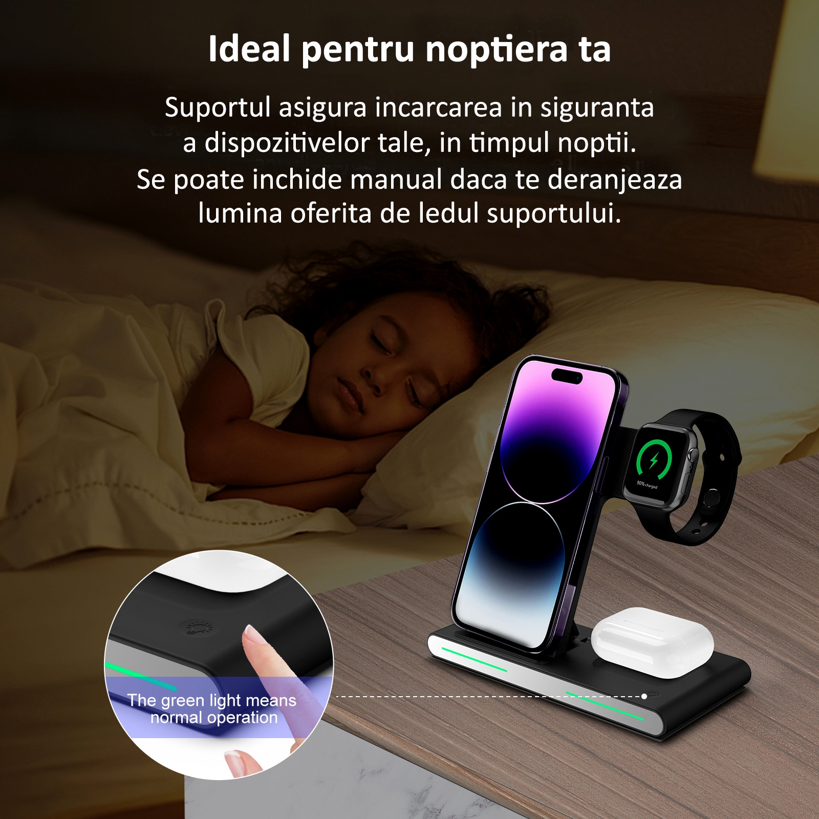 3 в 1 Wi-FI станция за зареждане, смартфон, смарт часовник и аудио ...