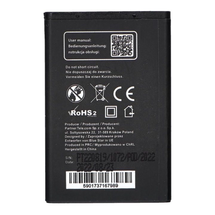 Baterie pentru Samsung S5610/S5611/L700/S3650 Corby/S5620/B34110 Delphi/S5260 Star II, Blue Star, 1000mAh, Negru