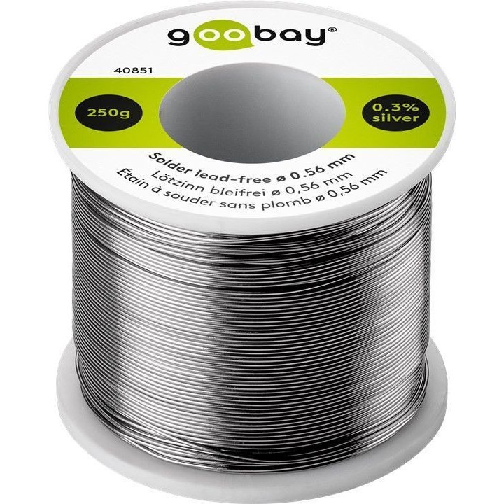 Безоловна тел за запояване SILVER + COPPER Goobay 0.56mm 250g