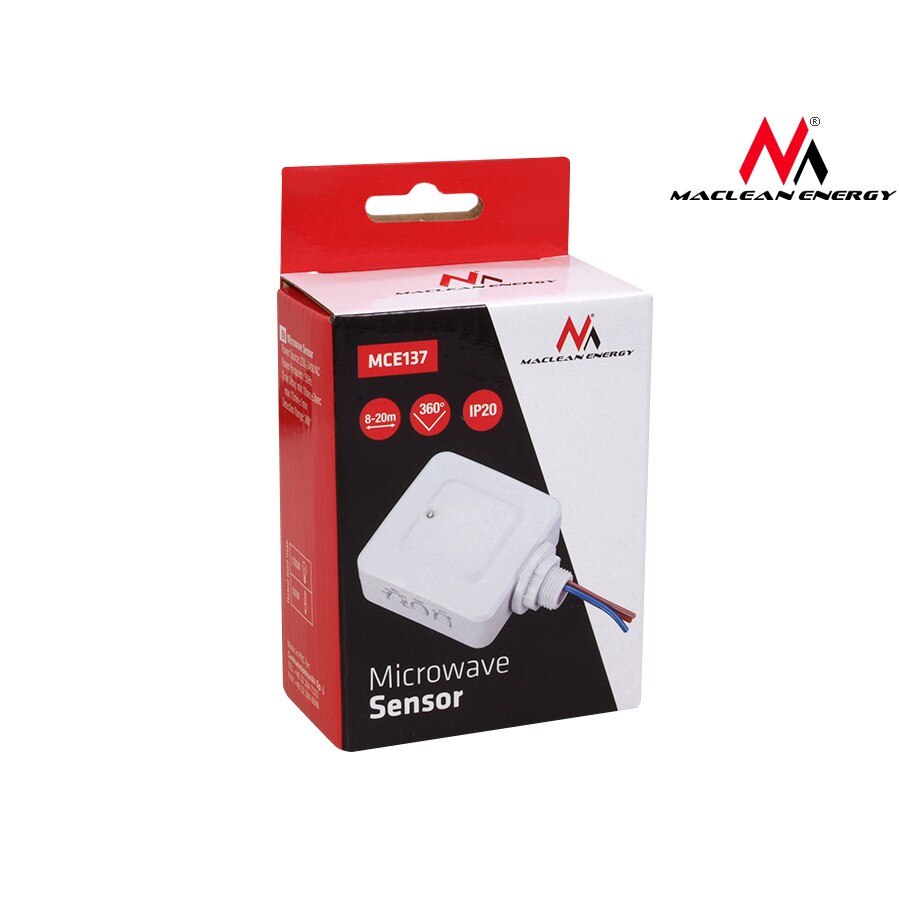 Senzor de miscare cu microunde, Incorporat, 4m/10m, 1200W, Alb - eMAG.ro