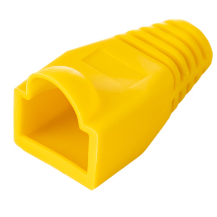 Set 50 mansoane de protectie pentru mufa RJ-45, Plastic, Galben