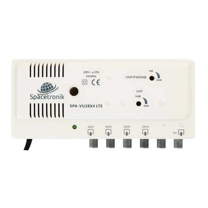Amplificator TV, Spacetronik, 4xSPA-VU28X4, Alb