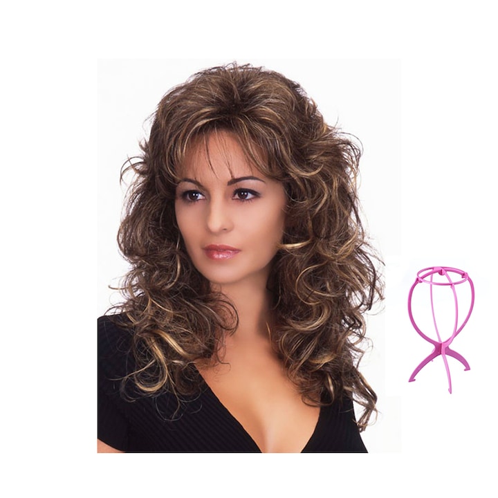 Peruca dama, Par sintetic, Saten