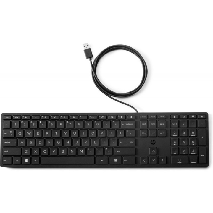 Tastatura cu fir, Hewlett-Packard, USB, Negru
