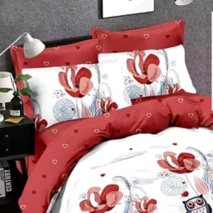 Set complet lenjerie de pat Finet, pilota si 2 perne, cearceaf cu elastic, 160x200cm, pentru pat dublu, multicolor, Ralex Pucioasa, LDP-SC-FINH-10012