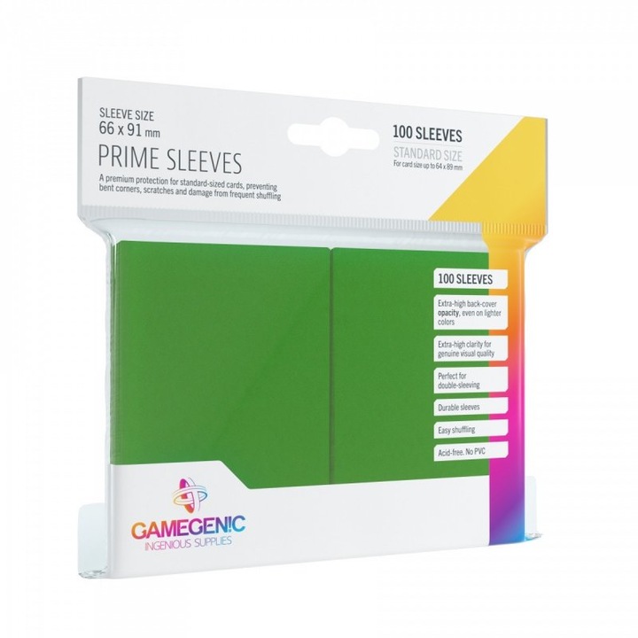 100 db-os készlet Gamegenic kártyákhoz, 66x91mm, zöld