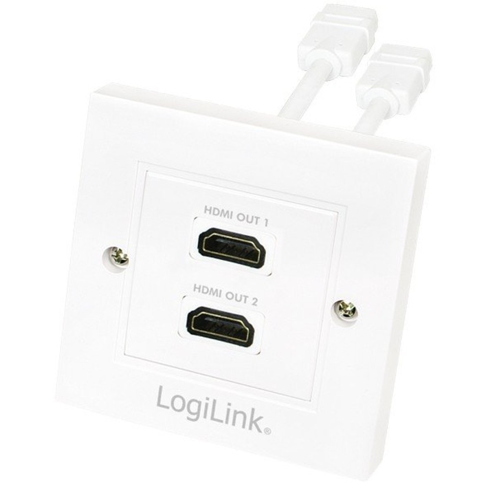 Adaptor pentru retea, LogiLink, 2 x HDMI tip A mama, Alb