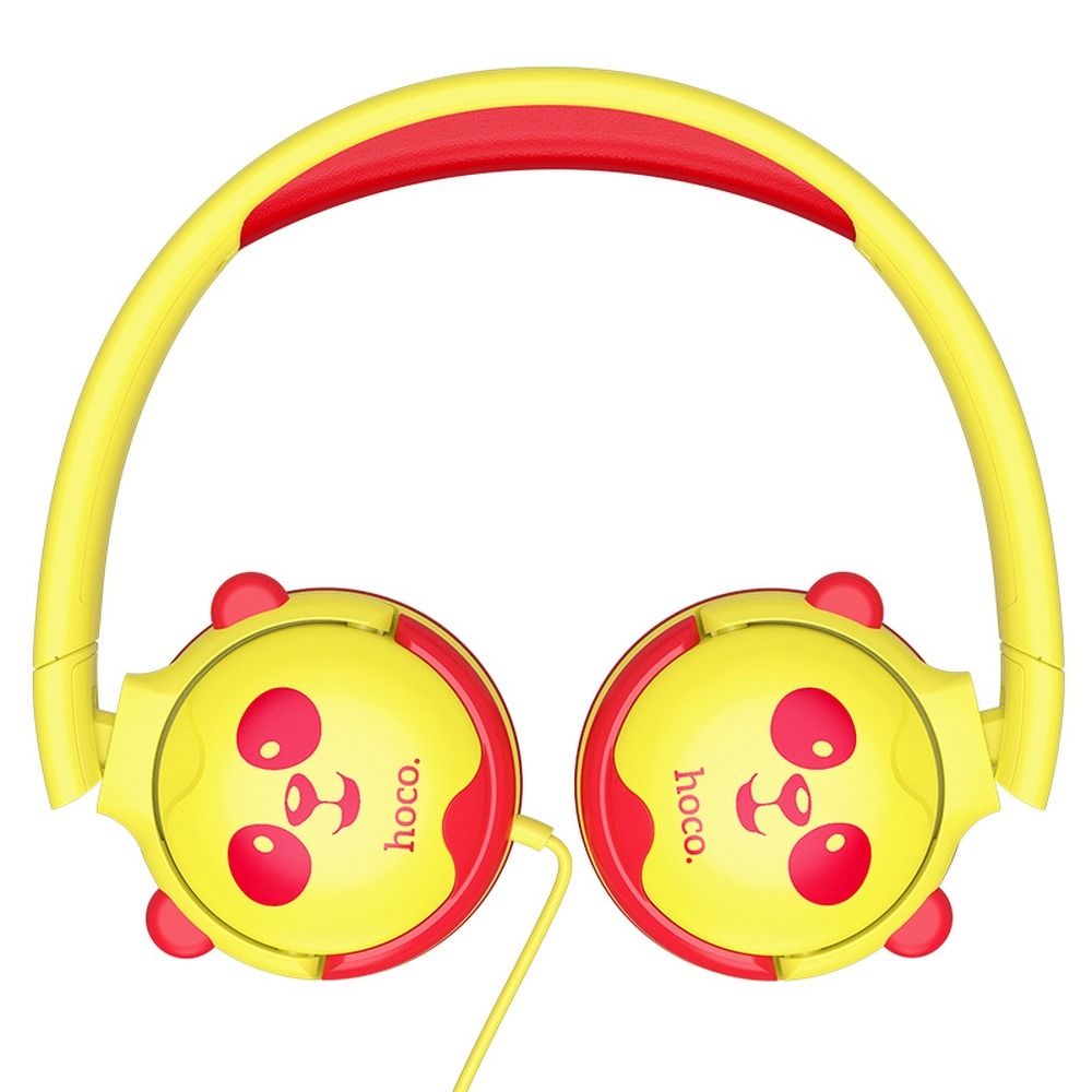 Casti audio copii, Hoco, 1.2 m, Rosu/ Galben