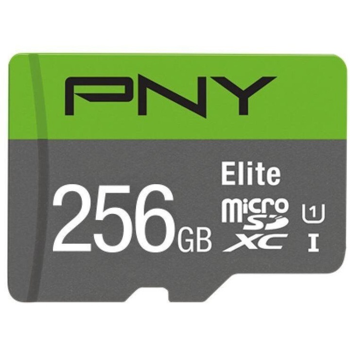 PNY 256GB microSDXC Elite Class 10 UHS-I V10 A1 + adapterrel, 233334, Memóriakártya