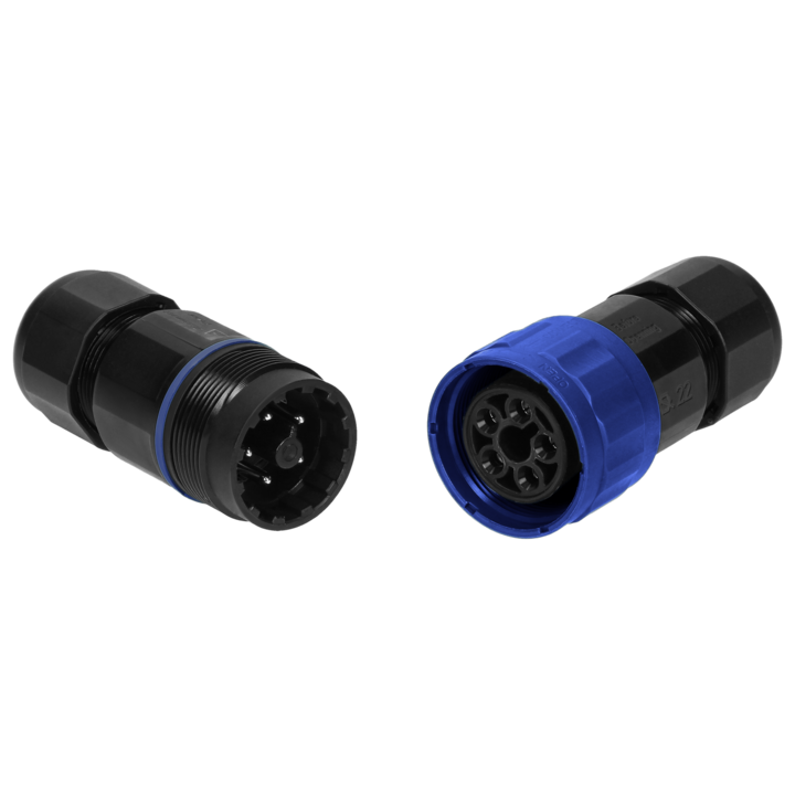 Conector cablu, priza-stecher, 5x4mm2, IP68, 10 buc