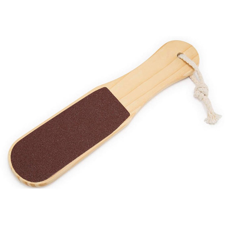 Pila dubla pentru calcaie, WTO®, din lemn, doua fete abrazive, 26 x 6 cm