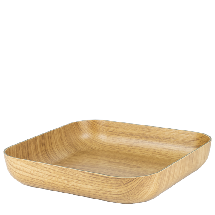 Bol salata patrat WILLOW BUFFET, 28,5x28,5xh5,2cm, aspect lemn