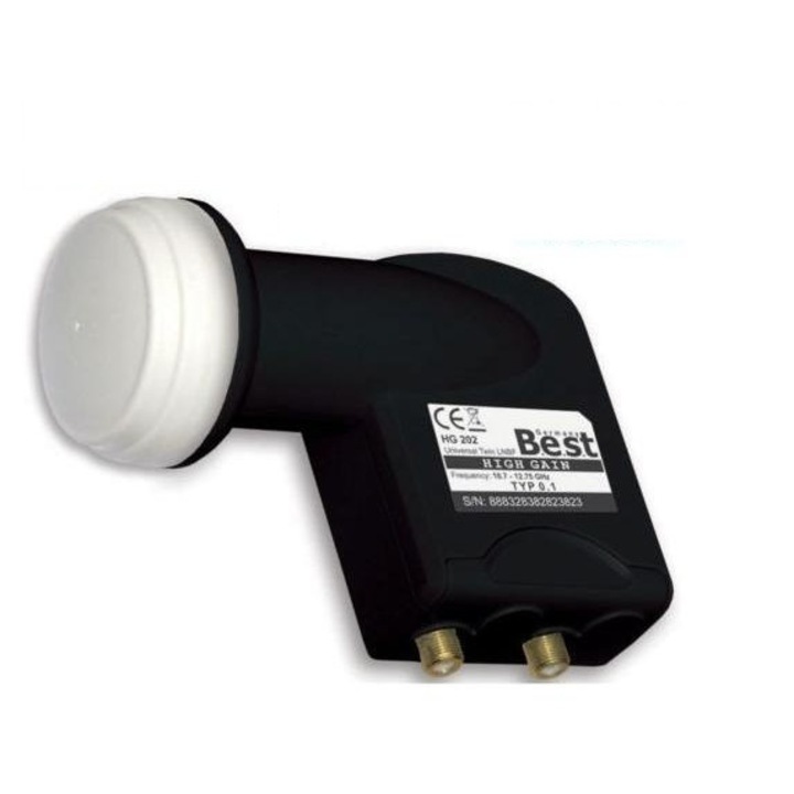 1 LNB Twin BEST HG 202 Ultra Black 0,1 dB