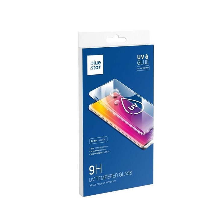 Samsung Galaxy S20 / S20 5G kompatibilis üvegfólia, előlapi, UV, edzett, hajlított, Bluestar