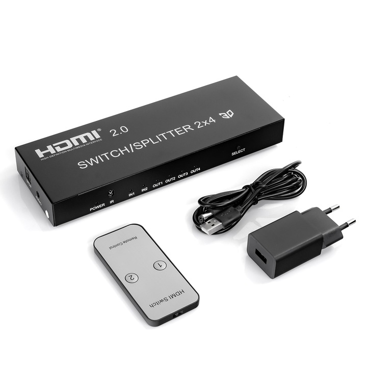 1 Matrix HDMI 2/4 Spacetronik SPH-M241 4K 60Hz