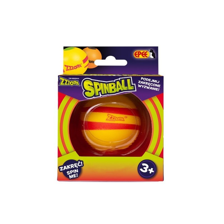 Спинбол за деца, EPEE, Каучук, 3 години+, Жълт/Червен