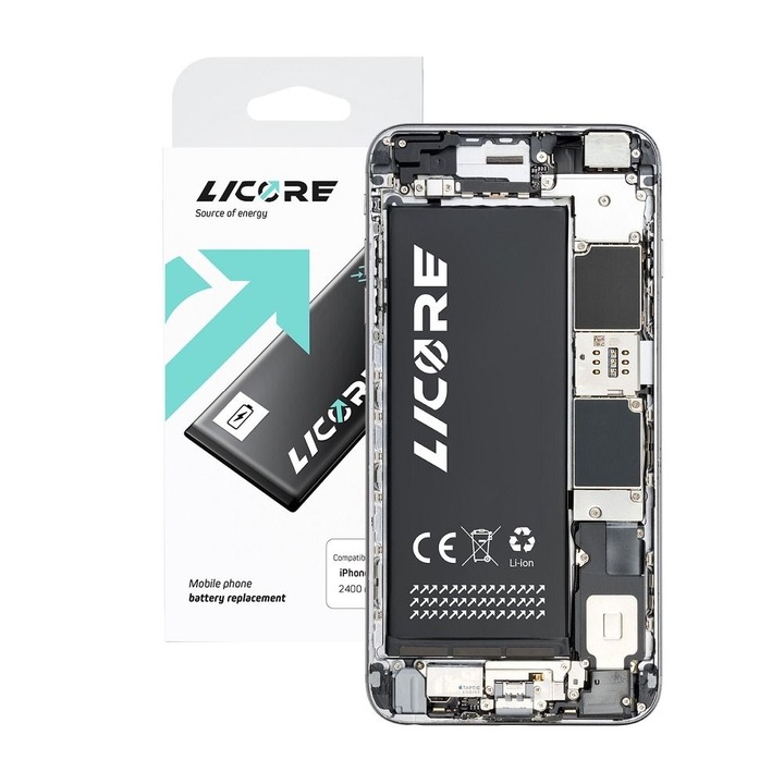 Baterie pentru Apple iPhone X, Licore, 2716 mAh, Negru/Argintiu