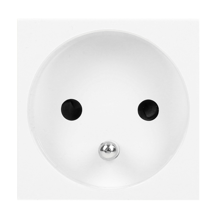 Контакт, Модулен 45x45 mm 1x2P+Z, френски тип E, 16A 250V, бял