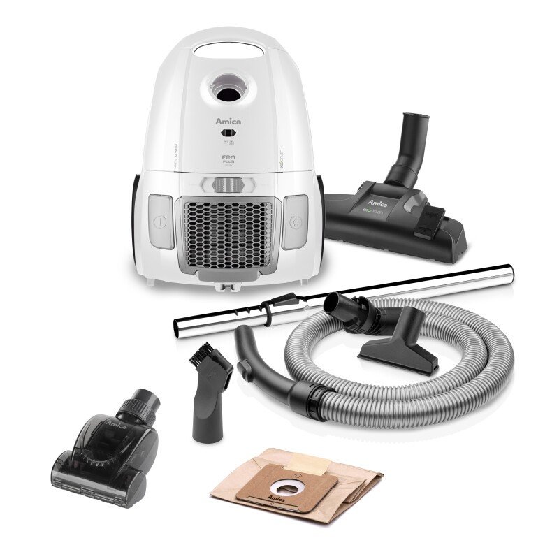 Aspirator cu sac Amica, 850W, 3 l, Alb/Negru