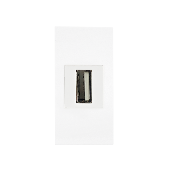 Moduláris csatlakozókábel 22,5x45 mm USB 2.0, fehér