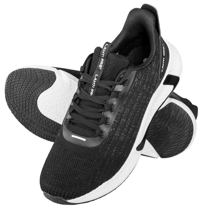 Férfi sportcipő, Lahti Pro, Textil anyag, Fekete, Fekete