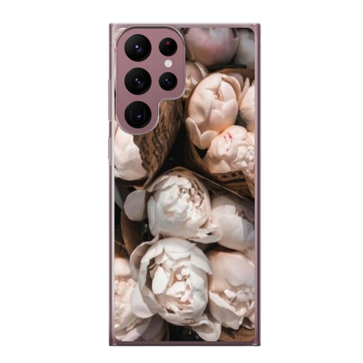 Husa personalizata HQPrint pentru Samsung Galaxy S22 Ultra, model Flowers #6, multicolor, S1D1M0139