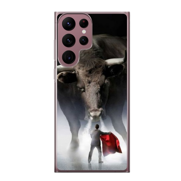 Husa personalizata HQPrint pentru Samsung Galaxy S22 Ultra, model Bull, multicolor, S1D1M0205