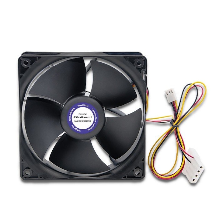 PC ventilátor, 6000 RPM, 120mm, 12V, Fekete