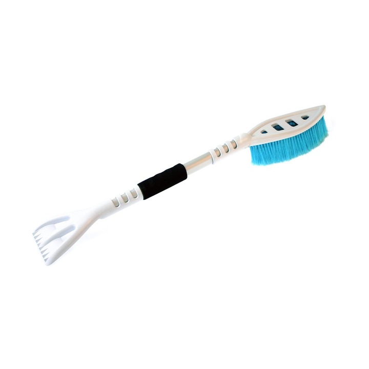 Perie cu racleta premium, ABS, Alb/Albastru