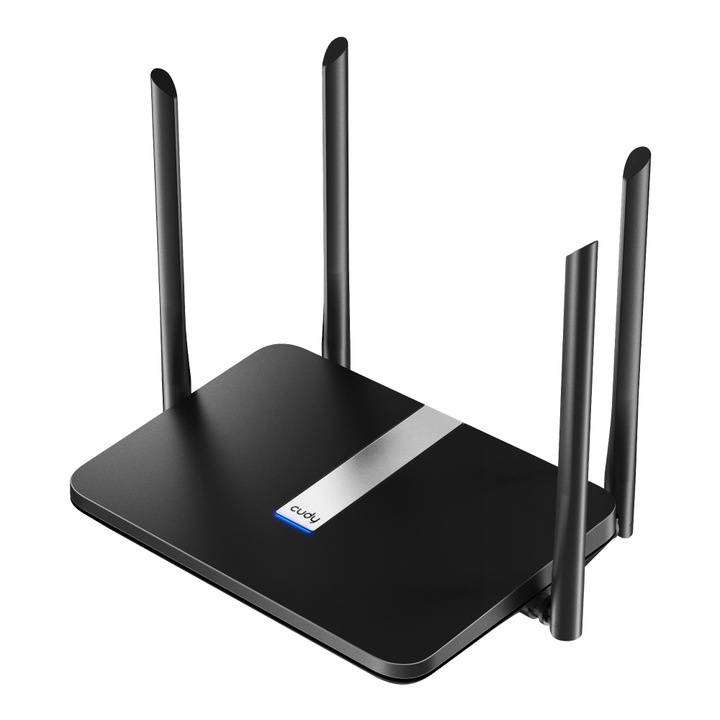 Cudy WR2100 Wi-Fi 6 router, 2100 mb/s, 4 külső antenna, 16 MB vaku, 128 MB DDR3, 204,8x137,5x38,3 mm