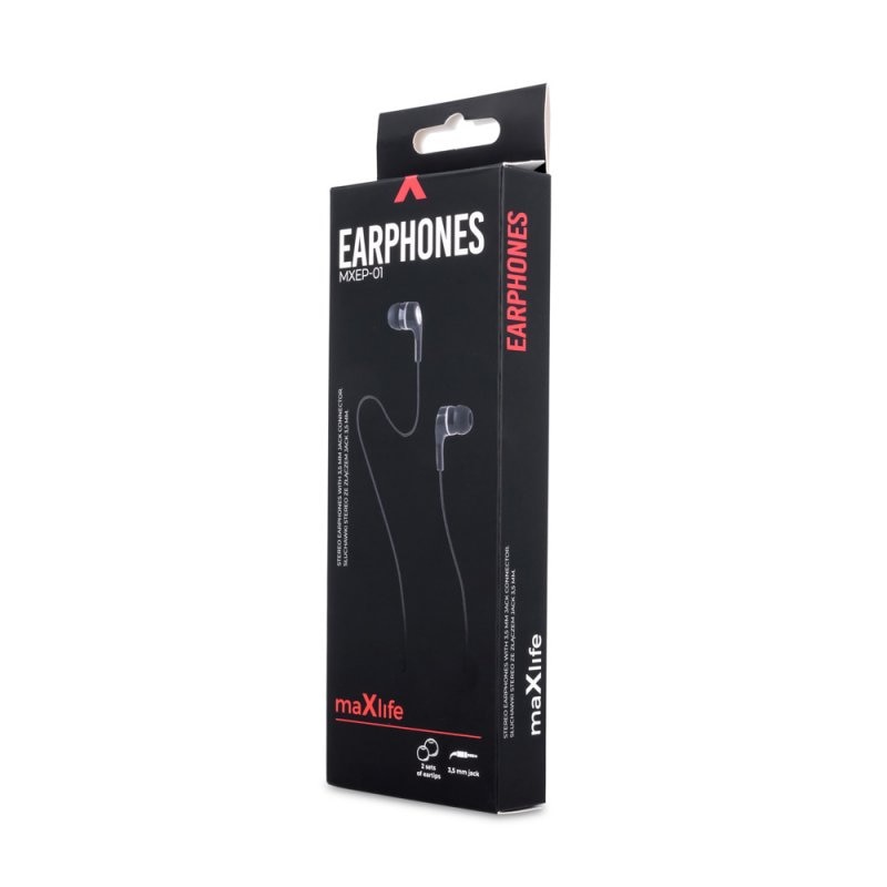 Casti audio, MaXlife, Jack 3.5 mm, 1 m, Negru