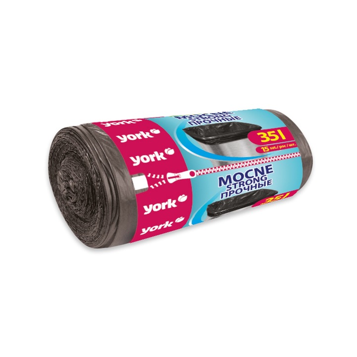 Saci de gunoi rezistenti 35L 15buc York