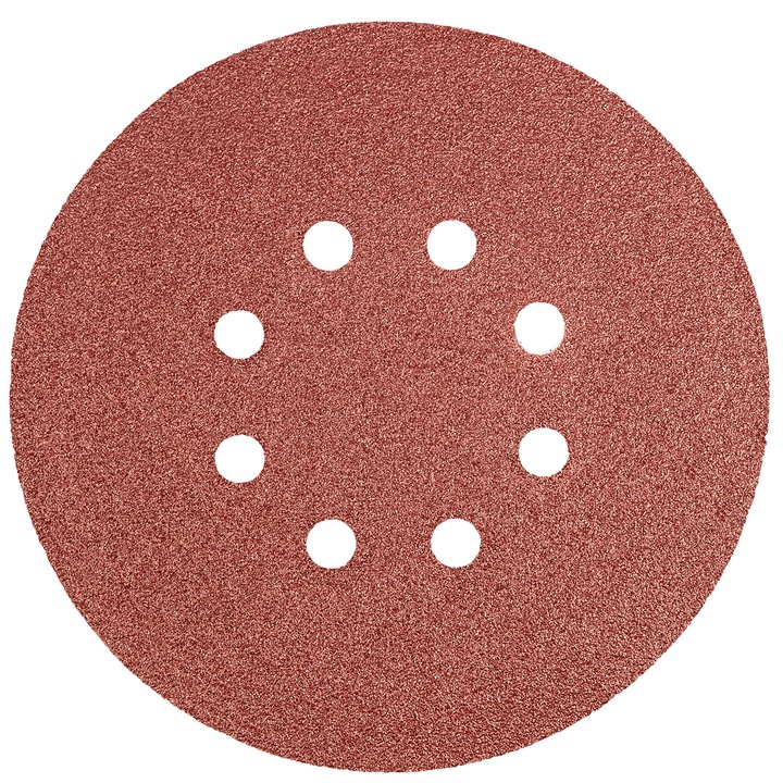 Discuri de slefuit, 150 mm, K80, set de 5, 8 gauri