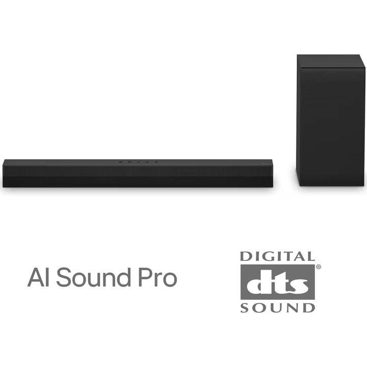 Soundbar LG SC9S, 3.1.3, 400W, Bluetooth, Dolby Atmos, Subwoofer Wireless, Черен