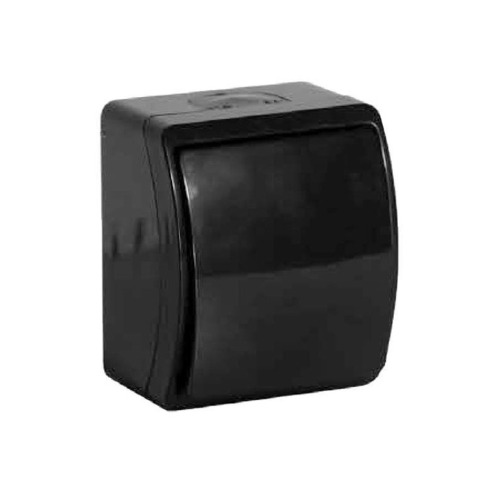 Kapcsoló, ABS, IP44, fekete