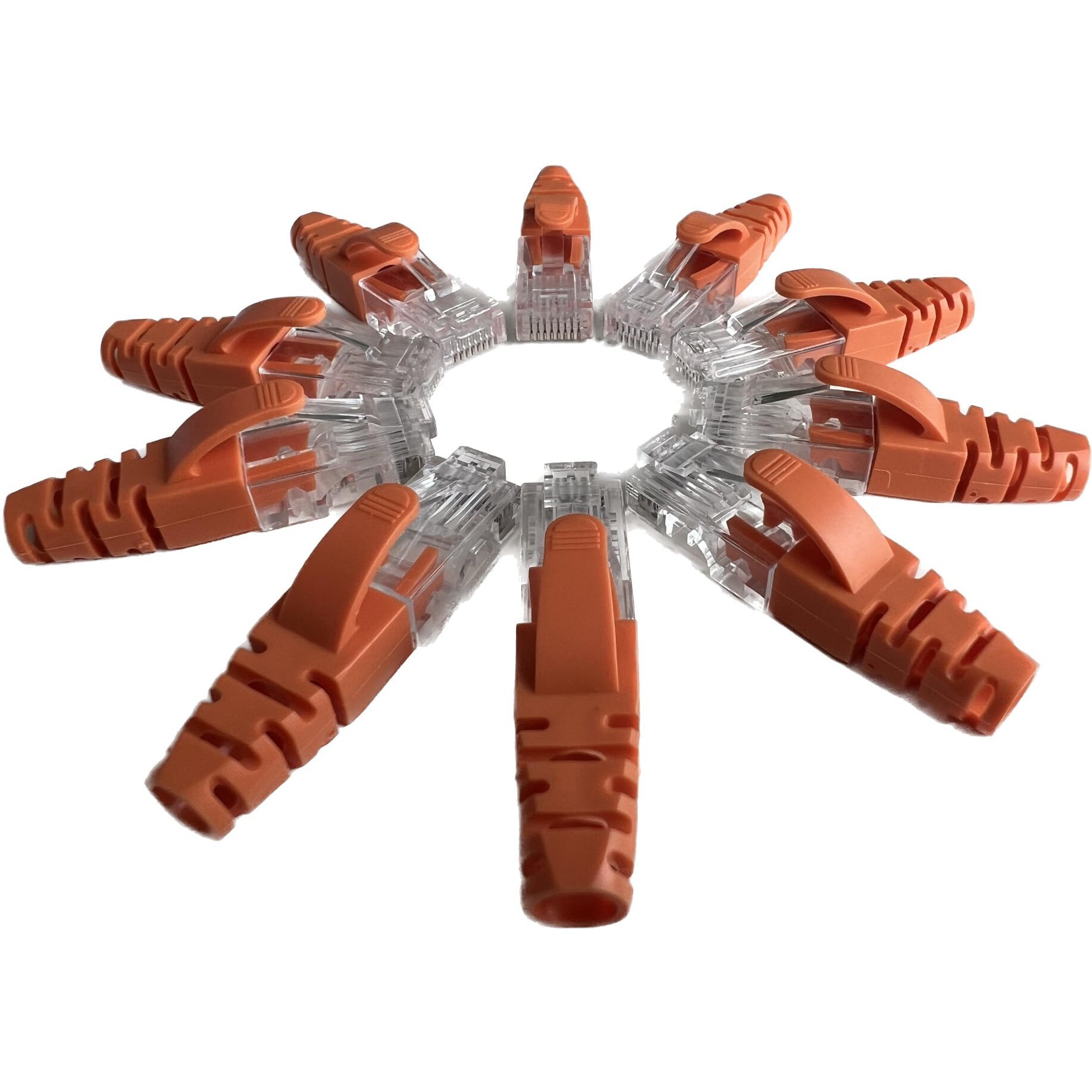 Set 10 mufe RJ45, Cat. 6 cu manson, Portocaliu - eMAG.ro