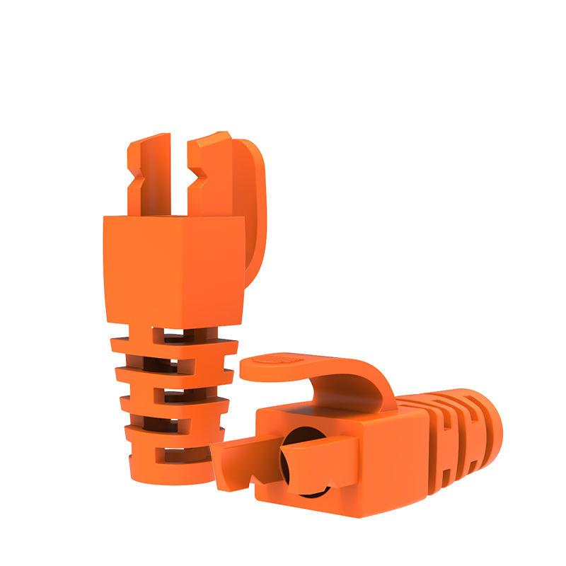 Set 10 mufe RJ45, Cat. 6 cu manson, Portocaliu - eMAG.ro