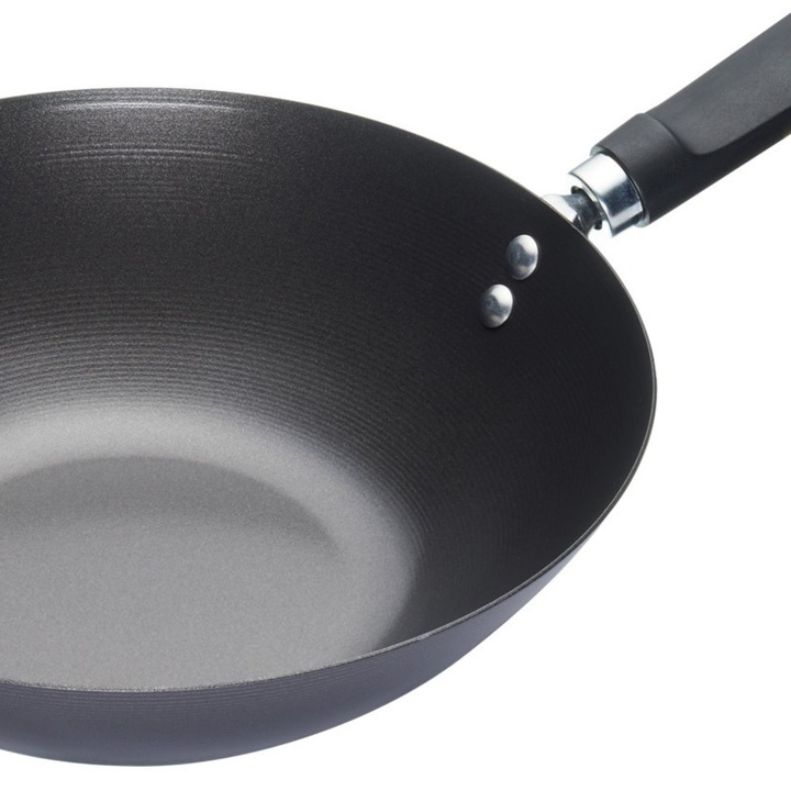 Tigaie wok, otel-carbon, 26,5 cm - Kitchen Craft