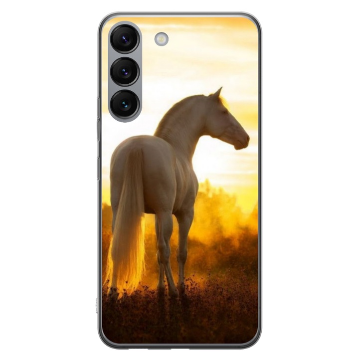 Персонализиран калъф HQPrint и силиконово фолио за Samsung Galaxy S23, модел Horse #2, многоцветен, S1D1M0218
