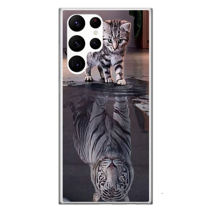 Husa personalizata HQPrint pentru Samsung Galaxy S23 Ultra, model Tiger, multicolor, S1D1M0242