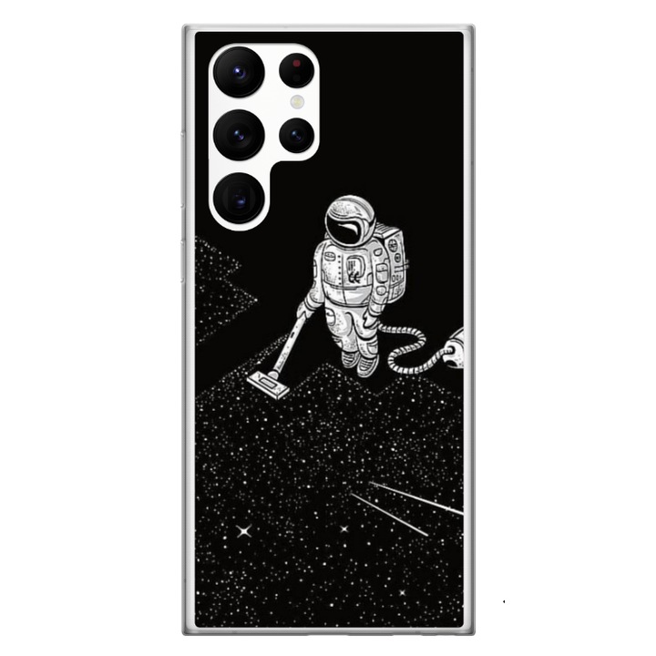 Husa personalizata HQPrint si Folie de Silicon pentru Samsung Galaxy S24 Ultra, model Vacuum of Space, multicolor, S1D1M0007