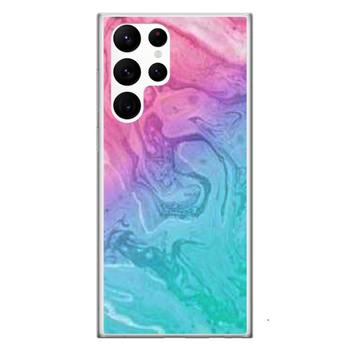 Husa personalizata HQPrint si Folie de Silicon pentru Samsung Galaxy S24 Ultra, model Colorful Mess, multicolor, S1D1M0374