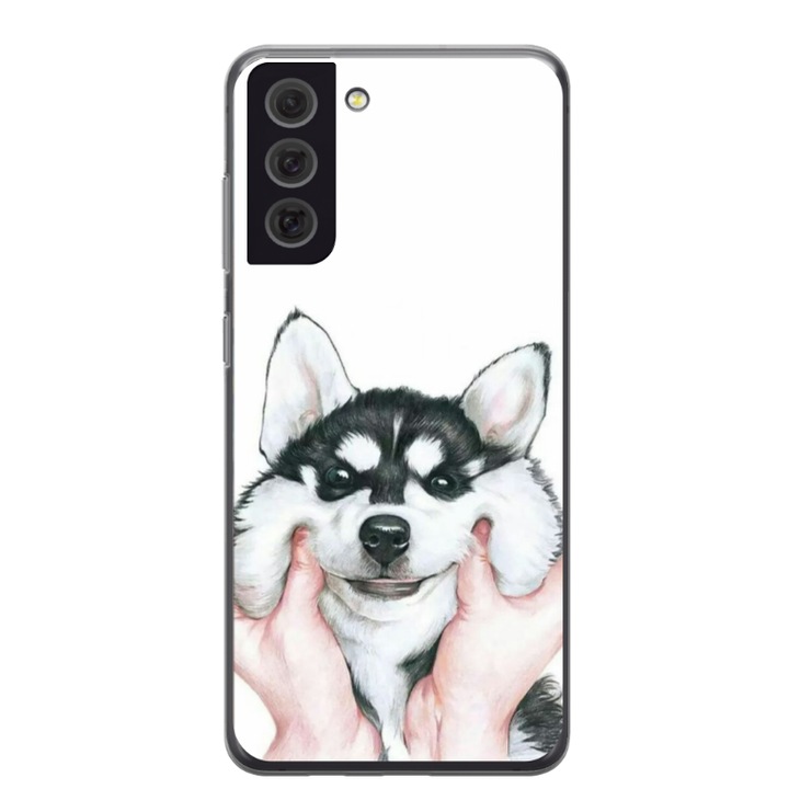 Husa personalizata HQPrint pentru Samsung Galaxy S21 FE, model Fluffy Dog, multicolor, S1D1M0033