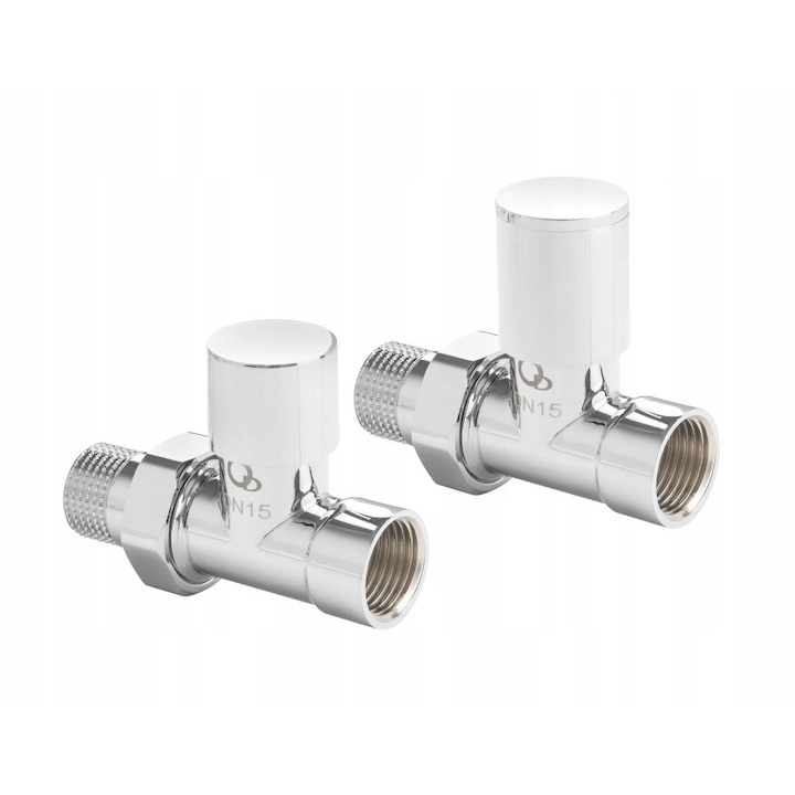 2db radiátorszelepes készlet, gyémánt, sárgaréz, ezüst