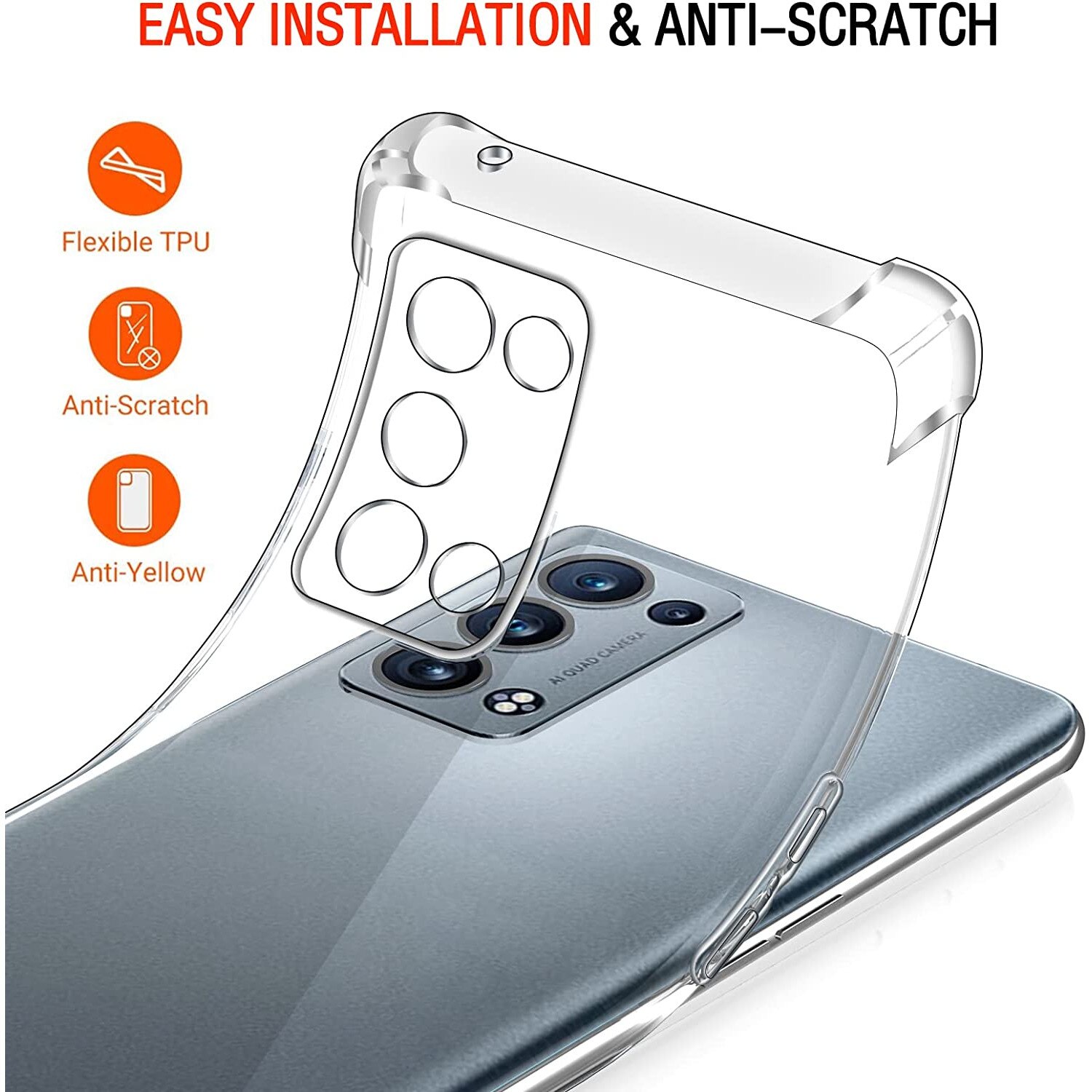 Cover per Reno6 Pro in TPU Nera | OPPO Store Italia
