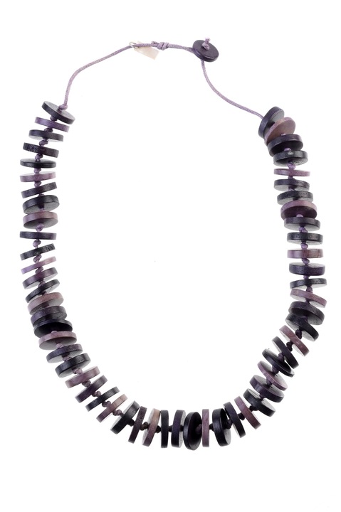 Colier, Gloria Maris Handmade, Wood67956 Mov inchis, 80 cm