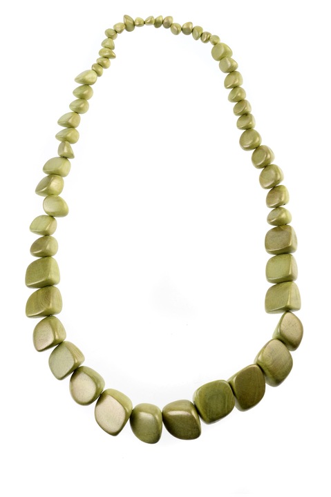 Colier, Gloria Maris Handmade, Wood7765 Verde stralucitor, 84 cm