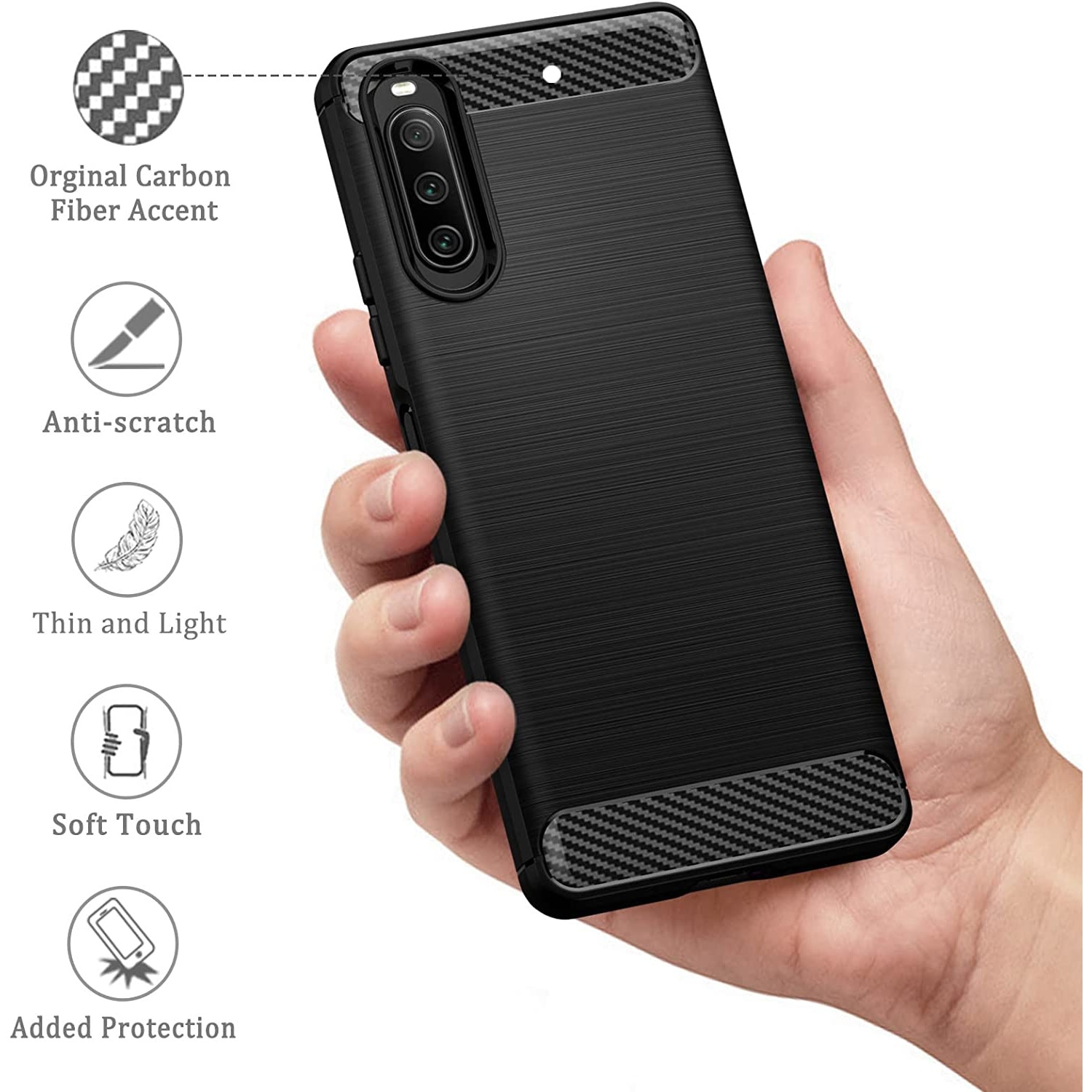 Sisyphy Custodia in fibra araidica per iPhone 16 con texture in fibra