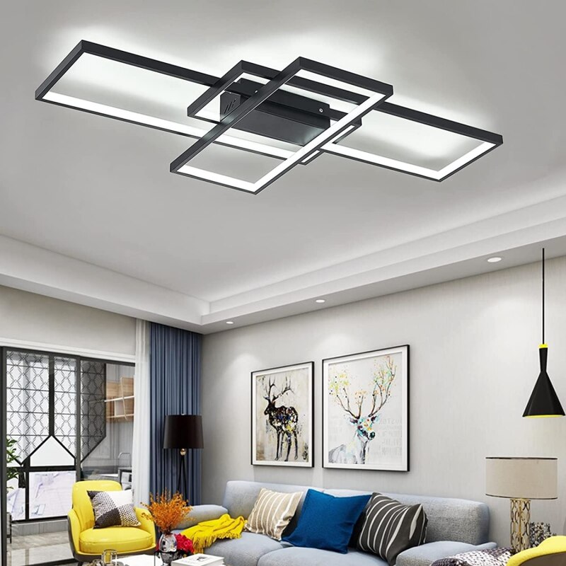 Plafoniera Cu Led Uri Goeco Forma Geometrica Stil Modern Lampa Mare Pentru Camera De Zi